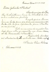 [Carta] 1945 sept. 24, Buenos Aires, [Argentina] [a] Gabriela Mistral
