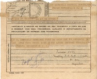 [Telegrama 1945 nov. 16], B. Aires, [Argentina] [a] Gabriela Mistral, Consulado Chile Petrópolis R.J.