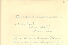 [Carta] 1945 nov. 21, Buenos Aires, [Argentina a] Gabriela Mistral