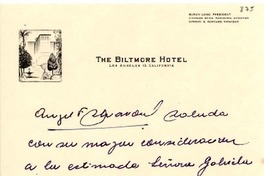[Carta] 1947, abr. 10, Los Angeles, EE.UU. [a] Gabriela Mistral, Los Angeles [EE.UU.]