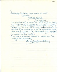 [Carta] 1947 ene. 15, Santiago del Estero, [Argentina] [a] Gabriela Mistral, Los Angeles, [EE.UU.]
