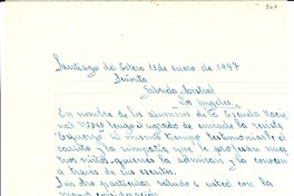 [Carta] 1947 ene. 15, Santiago del Estero, [Argentina] [a] Gabriela Mistral, Los Angeles, [EE.UU.]