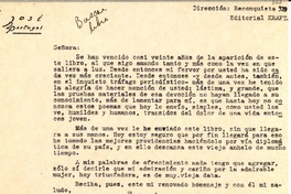 [Carta] 1947 ene. 28, Buenos Aires, [Argentina] a la Señora Gabriela Mistral, Los Angeles, Estados Unidos de América