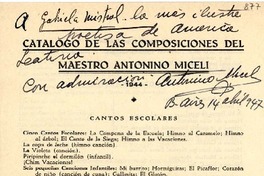 Catálogo de las composiciones del maestro Antonino Miceli