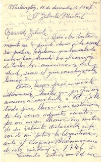 [Carta] 1947 dic. 15, Washington, [EE.UU. a] Gabriela Mistral