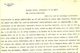 [Carta] 1947 dic. 28, Buenos Aires [a] Gabriela Mistral