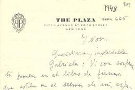 [Carta] 1948 nov. 7, Buenos Aires,[Argentina] [a] Gabriela Mistral, [Nueva York, Estados Unidos]