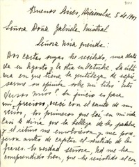 [Carta] 1949 dic. 5, Buenos Aires [a] Gabriela Mistral