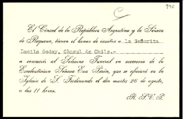 [Carta] 1952 ago. 26, [Nápoles, Italia] [a] Lucila Godoy, [Nápoles, Italia]