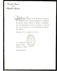 [Carta] 1952 ago. 19, Nápoles, [Italia] [a] Lucila Godoy, Cónsul de Chile, Nápoles, [Italia]