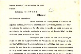 [Carta] 1952 dic. 1, Buenos Aires, [Argentina] [a] Gabriela Mistral, Nápoles, [Italia]