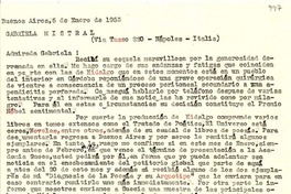 [Carta] 1953 ene. 5, Buenos Aires, Argentina [a] Gabriela Mistral, Nápoles, Italia