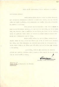 [Carta] 1951, sep. 28,Villa María, Argentina [a] Gabriela Mistral