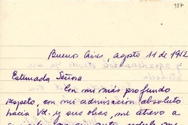 [Carta] 1952 ago. 11, Buenos Aires [a] Gabriela Mistral