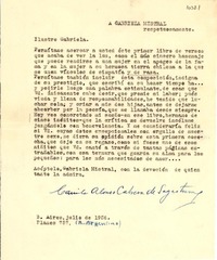 [Carta] 1956 jul., Buenos Aires, [Argentina] [a] Gabriela Mistral