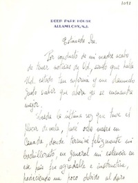[Carta] 1947, Allamuchy, New Jersey, [EE.UU.] [a] Gabriela Mistral