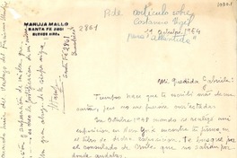 [Carta] 1954 oct. 11, Buenos Aires [a] Gabriela Mistral