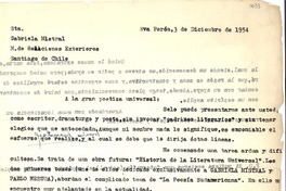 [Carta] 1954 dic. 3, Buenos Aires [a] Gabriela Mistral, Santiago