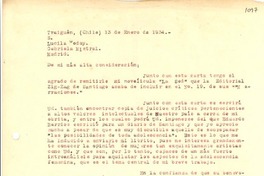 [Carta] 1934 ene. 13, Traiguén [a] Gabriela Mistral, Madrid