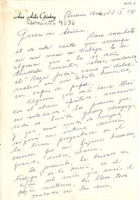 [Carta] 1954, ene. 22, Buenos Aires [a] Gabriela Mistral