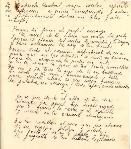 [Carta] 1938 mayo 23, Santiago, Chile [a] Gabriela Mistral