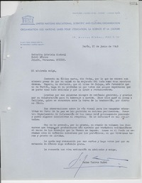 [Carta] 1949 jun. 27, París [a] Gabriela Mistral, Jalapa, Veracruz, México