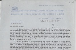 [Carta] 1950 oct. 11, París [a] Gabriela Mistral, Jalapa, Veracruz, México