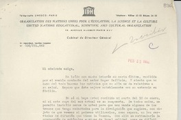 [Carta] 1952 feb. 22, [París] [a] Gabriela Mistral, Nápoles, Italia