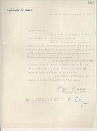 [Carta] 1944 ago. 14, Río de Janeiro [a] Gabriela Mistral
