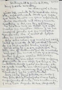 [Carta] 1944 jun. 27, Santiago, [Chile] [a] Gabriela [Mistral]