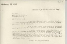 [Carta] 1945 dic. 23, Petrópolis [a] Luis María Techera, Rivera, Uruguay