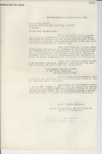 [Carta] 1945 dic. 23, Petrópolis [a] Director de la Escuela Experimental "Gabriela Mistral", Caracas