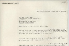 [Carta] 1945 dic. 24, Petrópolis [a] R. M. Directora del Colegio de María Inmaculada