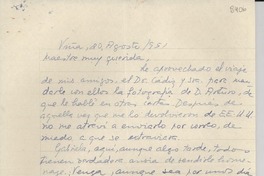 [Carta] 1951 ago. 20, Viña del Mar, [Chile] [a] [Gabriela Mistral]