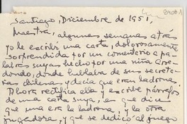 [Carta] 1951 dic., Santiago, [Chile] [a] [Gabriela Mistral]