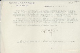 [Carta] [1945] abr. 19, Petrópolis, [Brasil] [a] [Gabriela Mistral]