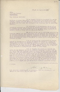 [Carta] 1945 sept. 24, Rio, [Brasil] [a] Gabriela Mistral, Petrópolis, [Brasil]