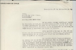 [Carta] 1945 dic. 20, Petrópolis, [Brasil] [a] Aurora La Mota Rivas, Guayaquil, [Ecuador]