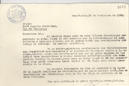 [Carta] 1945 nov. 30, Petrópolis [a] José Augusto Goncalvez, Río de Janeiro
