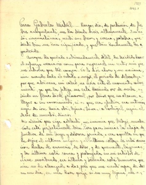 [Carta] [1933?], Vichuquén, Chile [a] Gabriela Mistral