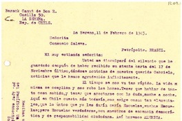 [Carta] 1943 feb. 11, La Serena [a] Consuelo Saleva, Petrópolis
