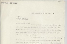 [Carta] 1946 mar. 31, Petrópolis, [Brasil] [a] Silvia L. Leiro, Venado Tuerto