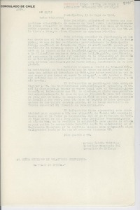 [Carta] 1946 mayo 11, Petrópolis, [Brasil] [al] Señor Ministro de Relaciones Exteriores, Santiago, Chile