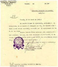 [Carta] 1943 ene. 18, Vicuña, Chile [a] Gabriela Mistral, Petrópolis, Brasil