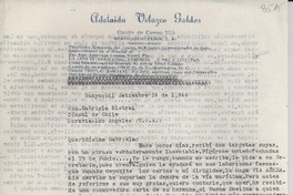 [Carta] 1946 sept. 24, Guayaquil, [Ecuador] [a] Gabriela Mistral, Cónsul de Chile, Moravia [i.e. Monrovia], Los Angeles, [EE.UU.]
