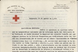 [Carta] 1949 ago. 20, Guayaquil, [Ecuador] [a] Gabriela [Mistral]