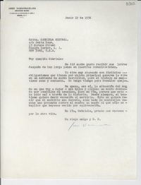 [Carta] 1956 jun. 19, [México D. F.] [a] Gabriela Mistral, New York, U.S.A.