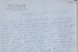 [Carta] 1956 abr. 4, Guayaquil [a] Gabriela Mistral