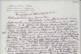 [Carta] 1956 abr. 27, Guayaquil [a] Gabriela Mistral