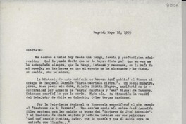 [Carta] 1955 mayo 18, Bogotá [a] Gabriela Mistral